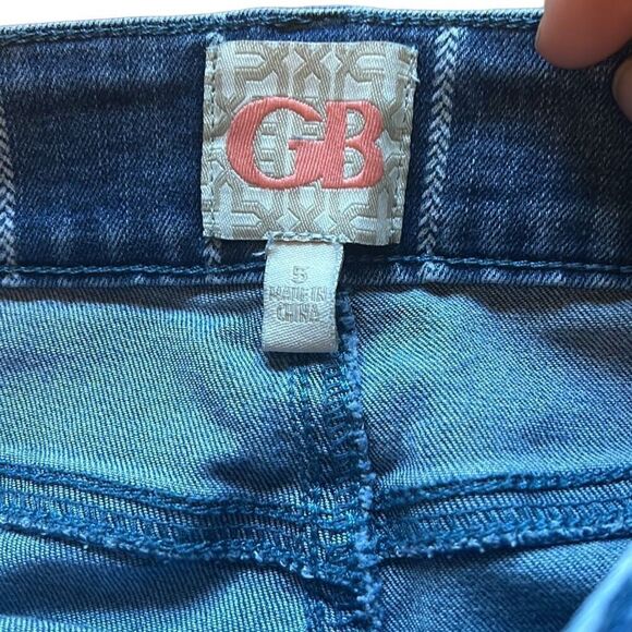 GB High Waist Flare Leg Striped Jeans Blue Denim Size 5 - Picture 2 of 7